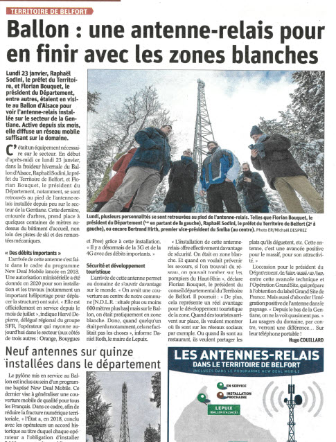 Antenne relais installée à la Gentiane